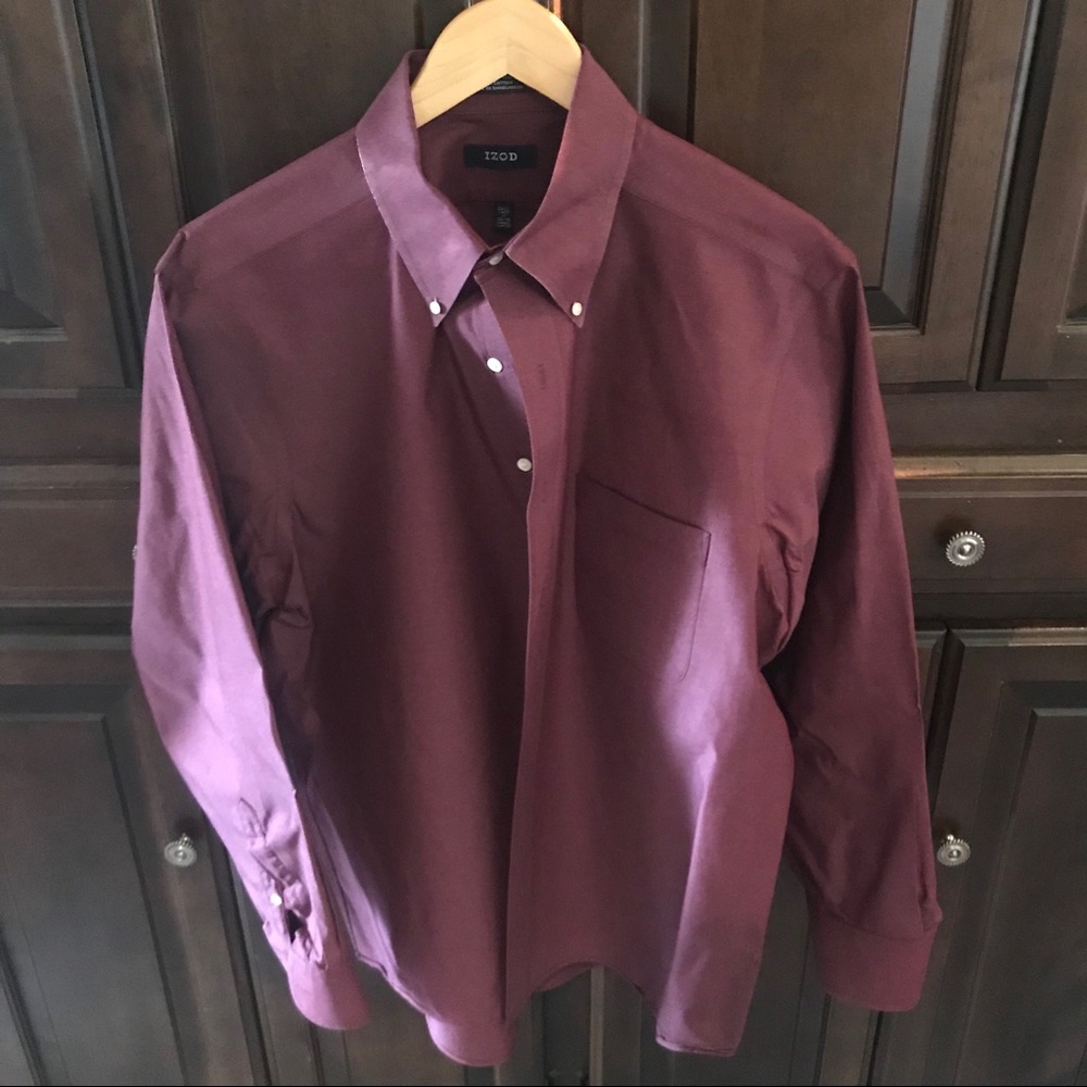 🔥 Men’s Izod Burgundy Dress Shirt